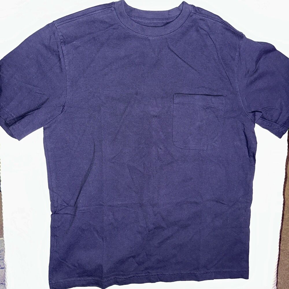 Outdoor Life River Washed Pocket Tee Blue Large Crew Neck Solid